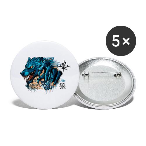 Blue Wolf Graffiti Street Art - Buttons large 2.2'' (5-pack)