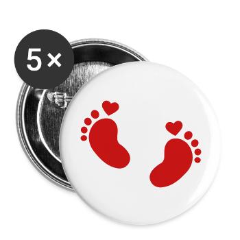 Baby feet - Buttons large 2.2'' (5-pack) - white