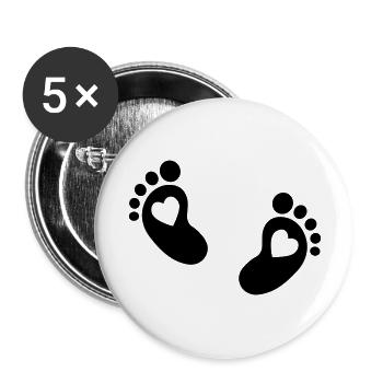 Baby feet - Buttons large 2.2'' (5-pack) - white