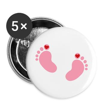 Baby feet - Buttons large 2.2'' (5-pack) - white
