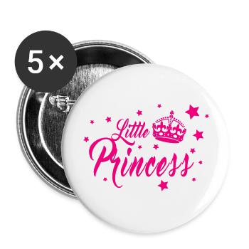 Little Princess - Cute Child, Baby, Girls - Buttons large 2.2'' (5-pack) - white