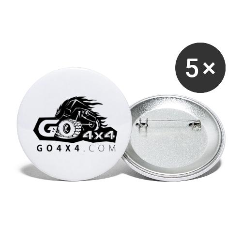 go bw white text black - Buttons large 2.2'' (5-pack)