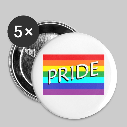 Pride Flag with Pride Text - Buttons large 2.2'' (5-pack)