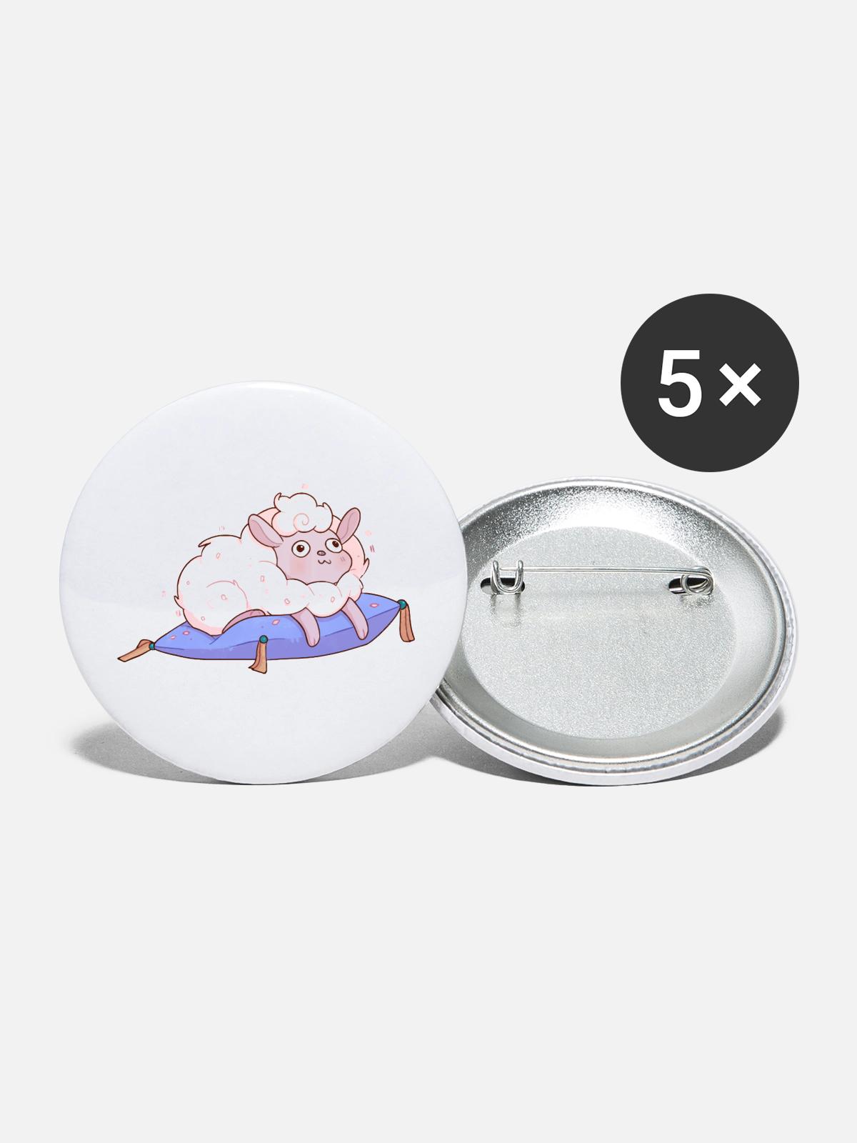 Stay Comfy - Buttons large 2.2'' (5-pack) - white