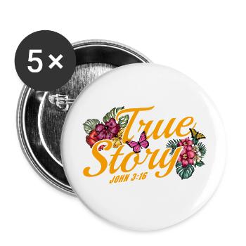 Christian Religious Jesus God Gift - Buttons large 2.2'' (5-pack) - white