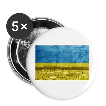 Brick wall with Ukraine flag - Buttons large 2.2'' (5-pack) - white