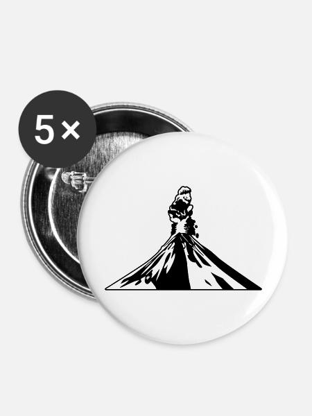 volcano eruption - Buttons large 2.2'' (5-pack) - white