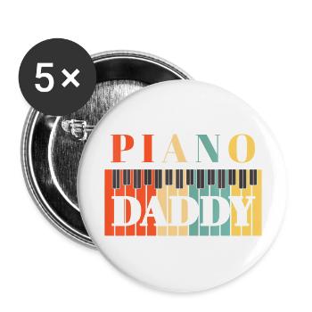 Piano Daddy Father's Day Classical Music Dad - Buttons large 2.2'' (5-pack) - white