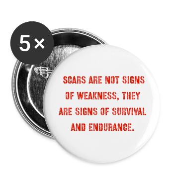 Survival scars - Buttons large 2.2'' (5-pack) - white