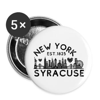 Syracuse New York Established 1822 Home Town - Buttons large 2.2'' (5-pack) - white
