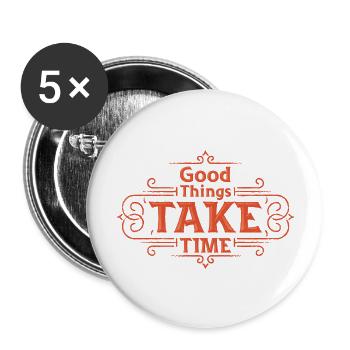 Take Time - Buttons large 2.2'' (5-pack) - white