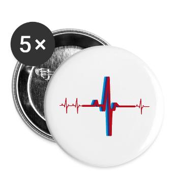 Motorsport Heartbeat - Buttons large 2.2'' (5-pack) - white