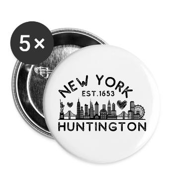 Huntington New York Established 1653 Home Town - Buttons large 2.2'' (5-pack) - white