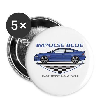 Impulse Blue - Buttons large 2.2'' (5-pack) - white