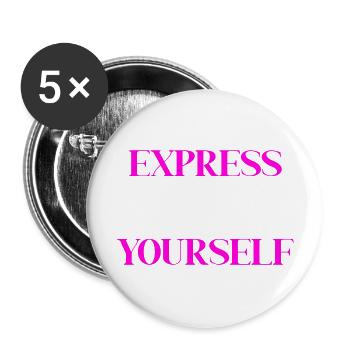 EXPRESS YOURSELF (PINK PRINT) - Buttons large 2.2'' (5-pack) - white