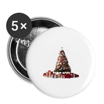 Decorated Christmas Tree - Buttons large 2.2'' (5-pack) - white