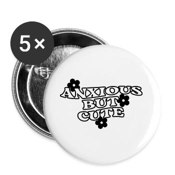 Anxious but cute t-shirt - Buttons large 2.2'' (5-pack) - white