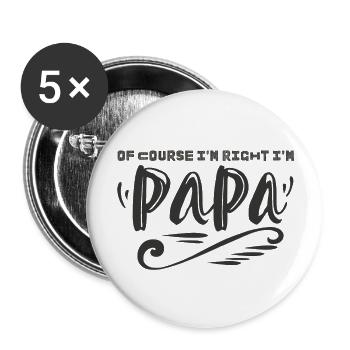 Funny Papa - Buttons large 2.2'' (5-pack) - white