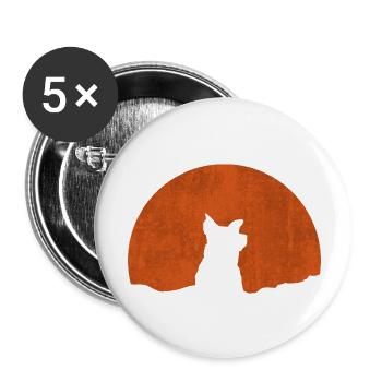 Dog and Sunset - Buttons large 2.2'' (5-pack) - white