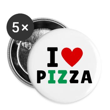 I love pizza black - Buttons large 2.2'' (5-pack) - white