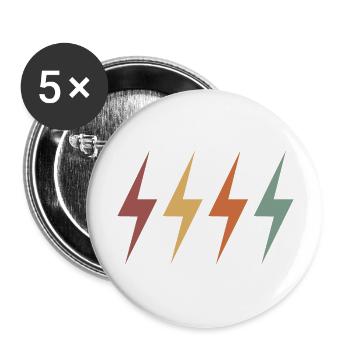 retro vintage colourful lightning Bolt - Buttons large 2.2'' (5-pack) - white