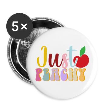 Just Peachy T-Shirt - Buttons large 2.2'' (5-pack) - white