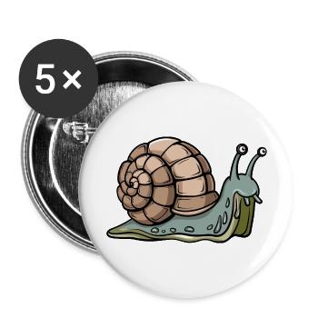 Snail With Stone Wall Shell - Buttons large 2.2'' (5-pack) - white