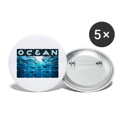 Ocean: Silver Tide - Buttons large 2.2'' (5-pack)