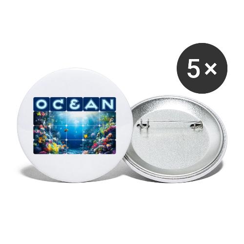 Ocean: Neon Reef Glow - Buttons large 2.2'' (5-pack)