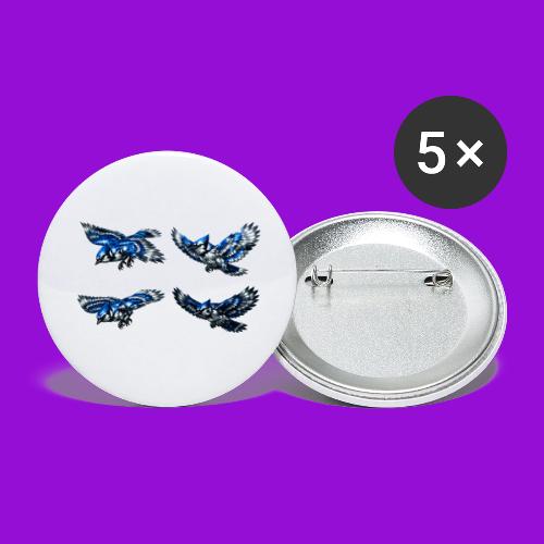 Silver Blue Jay Flight Stages - Buttons large 2.2'' (5-pack)