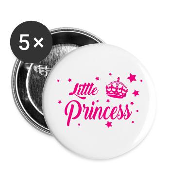 Little Princess - Cute Child, Baby, Girls - Buttons large 2.2'' (5-pack) - white