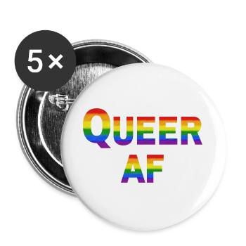 Queer AF Rainbow Spectrum - Buttons large 2.2'' (5-pack) - white