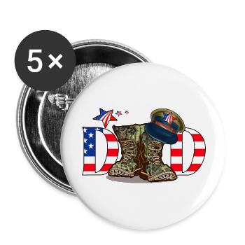 US Flag - Buttons large 2.2'' (5-pack) - white