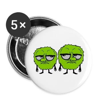 2 monsters eyes roll - Buttons large 2.2'' (5-pack) - white