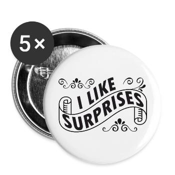 I like surprises - Buttons large 2.2'' (5-pack) - white