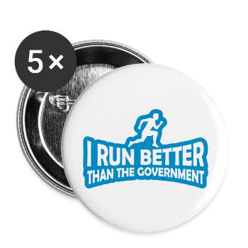 run better than government - Buttons large 2.2'' (5-pack) - white