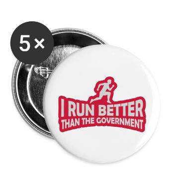 run better than government - Buttons large 2.2'' (5-pack) - white