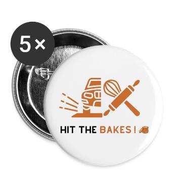 Hit The Bakes! - Buttons large 2.2'' (5-pack) - white