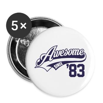 Awesome Since 1983 Funny for Him Dad Grandad - Buttons large 2.2'' (5-pack) - white