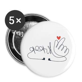 Love Music - Buttons large 2.2'' (5-pack) - white