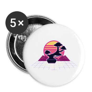 Bonsai Vaporwave Aesthetic - Buttons large 2.2'' (5-pack) - white