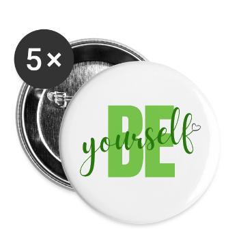 Be Yourself boy - Buttons large 2.2'' (5-pack) - white