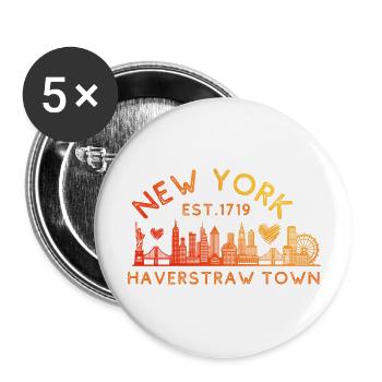 Haverstraw Town New York Established 1719 Home - Buttons large 2.2'' (5-pack) - white