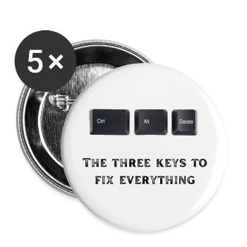 CTR + DEL + ALT: RESTART for Enthusiasts and Geeks - Buttons large 2.2'' (5-pack) - white