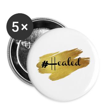 Glow in Gold Healed - Buttons large 2.2'' (5-pack) - white