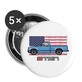 Usa Blue - Buttons large 2.2'' (5-pack) - white