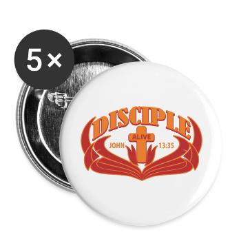 Disciple Alive Christian Bible Inspired Design - Buttons large 2.2'' (5-pack) - white
