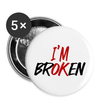 I'm Ok - I'm Broken - Buttons large 2.2'' (5-pack) - white