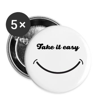 Take it easy - Buttons large 2.2'' (5-pack) - white
