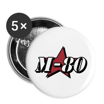 M-80 Star Logo Punk Band Shirt M-80 Punk Band - Buttons large 2.2'' (5-pack) - white